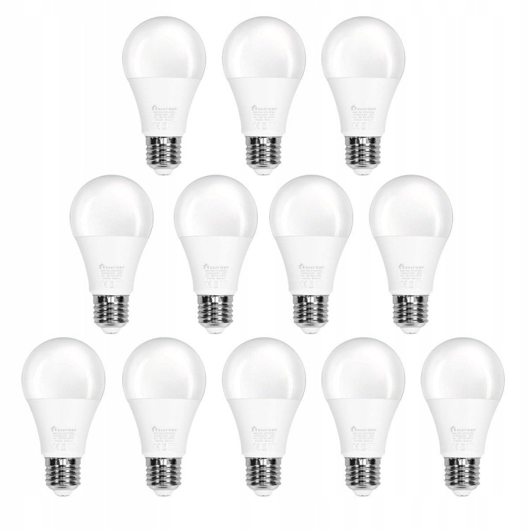 Żarówki led 9w e27 6500k 90lm zestaw 12 szt