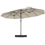 Podwójny parasol ogrodowy ze stojakiem i korbką