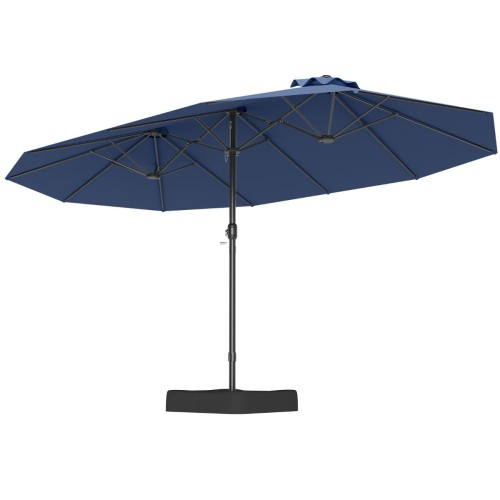 Podwójny parasol ogrodowy ze stojakiem i korbką