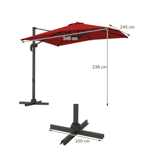 Parasol ogrodowy obrotowy 360°