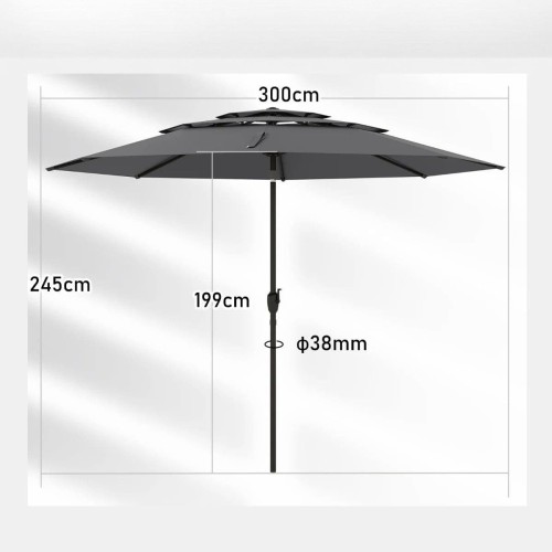 Parasol ogrodowy z systemem wentylacji
