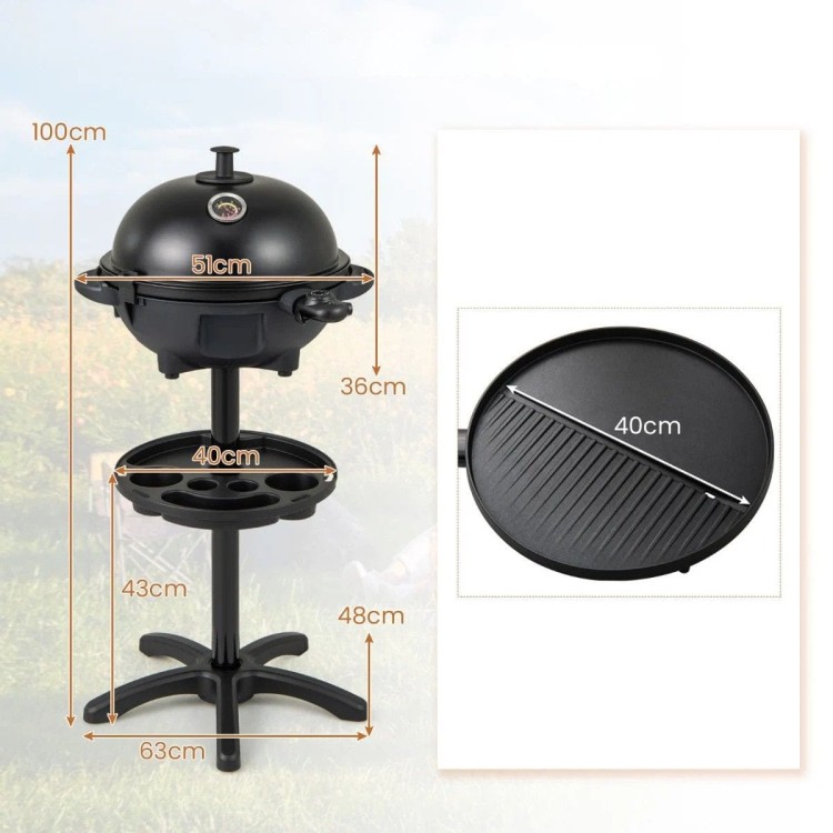 Grill elektryczny 1200 W z regulacją temperatury 2 w 1