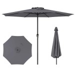 Parasol tarasowy 350 cm szary 