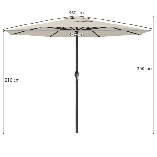 Parasol tarasowy 350 cm beżowy