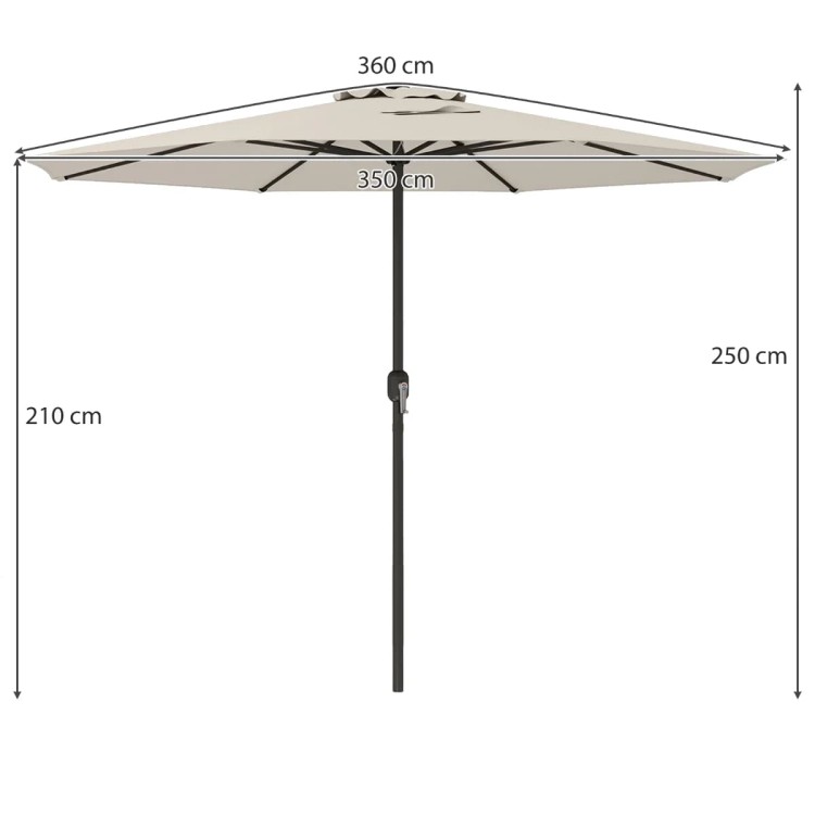 Parasol tarasowy 350 cm beżowy