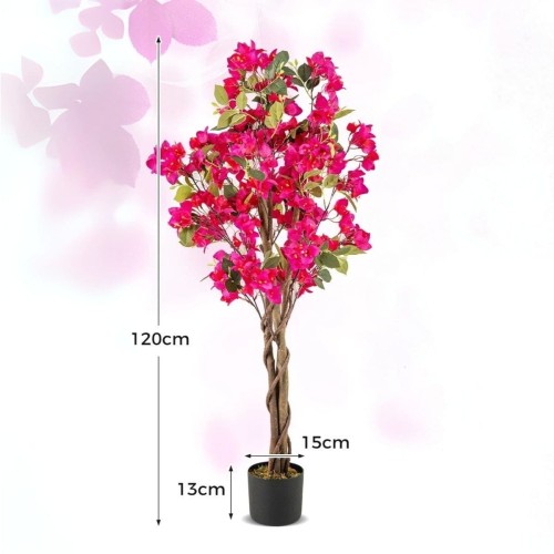 Sztuczne drzewka z kwiatami bugenwilla 120 cm zestaw 2 szt.