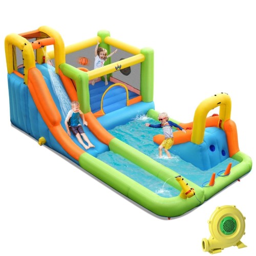 Park wodny z podwójną zjeżdżalnią i dmuchawą
