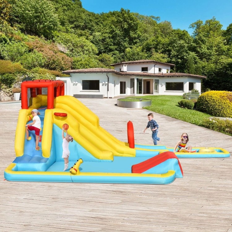 Dmuchany zamek park wodny z armatkami i dmuchawą