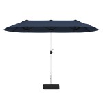 Podwójny parasol ogrodowy z korbką i podstawą