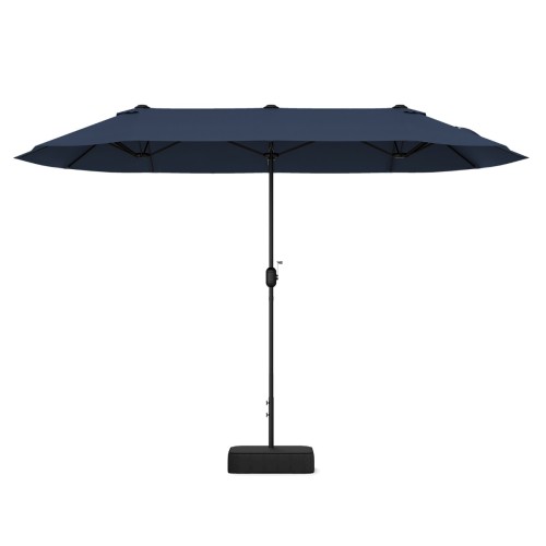 Podwójny parasol ogrodowy z korbką i podstawą