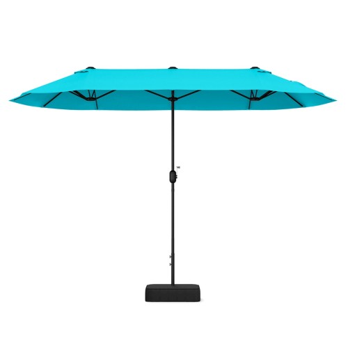 Podwójny parasol ogrodowy z korbką i podstawą