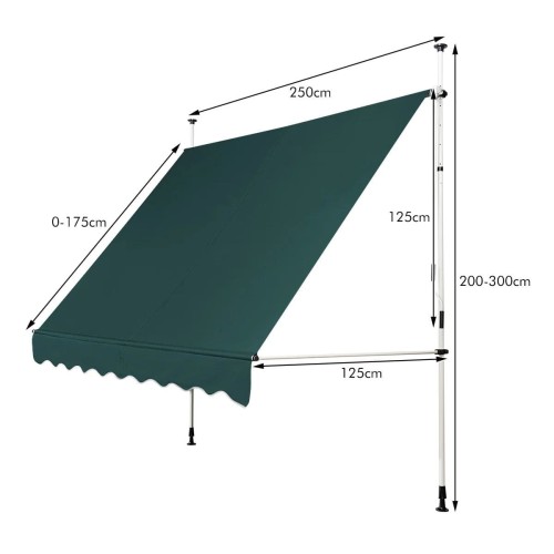 Markiza balkonowa rozporowa 250 cm