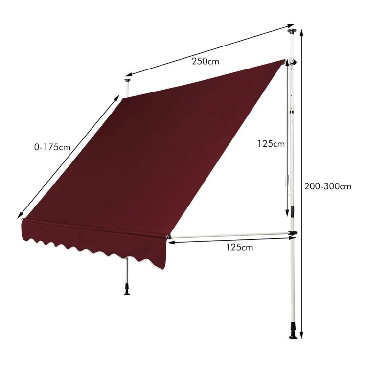 Markiza balkonowa rozporowa 250 cm