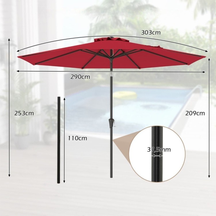 Parasol ogrodowy na balkon taras składany 300cm