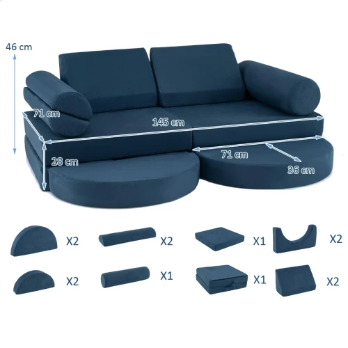 Modułowa sofa klocki piankowe dla dzieci