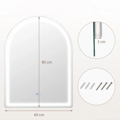Lustro łazienkowe LED 60 x 80 cm