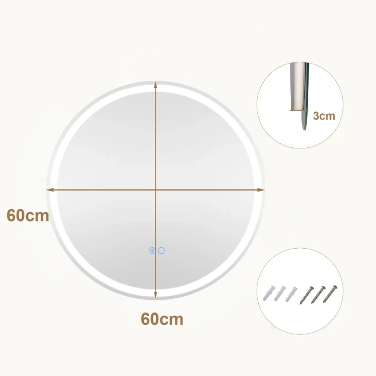 Okrągłe lustro łazienkowe LED 60 cm