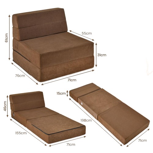 Rozkładana sofa 3 w 1 71 x 76 x 61 cm