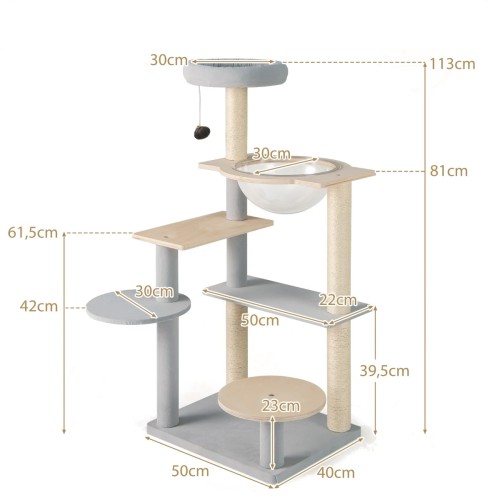 Drapak dla kota z kopułą 113 cm