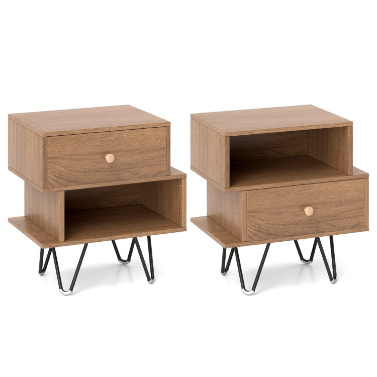 Szafka nocna w stylu mid-century 2 szt