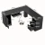 Narożne biurko komputerowe z stacją ładującą czarne