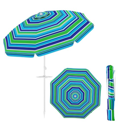 Parasol plażowy z półką na napoje 195 cm