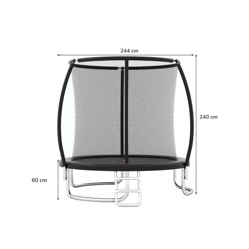 Trampolina ogrodowa 244 cm czarna