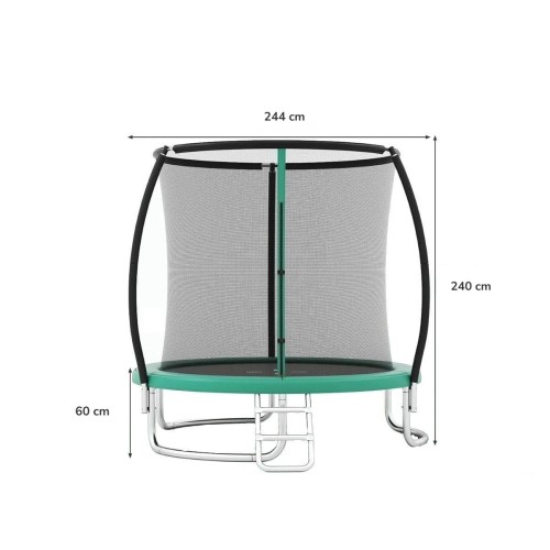 Trampolina ogrodowa 244 cm zielona