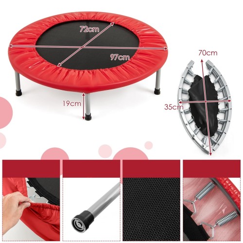 Składana trampolina do zabawy dla dzieci i ćwiczeń fitness czerwona