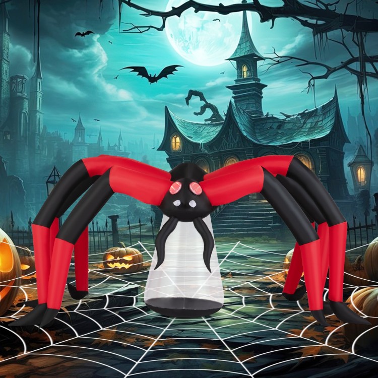 Pająk z oświetleniem LED Dmuchana ozdoba na Halloween