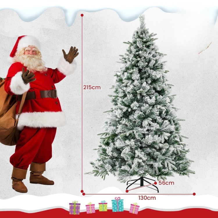 Sztuczna choinka ze śniegiem i oświetleniem LED 210 cm