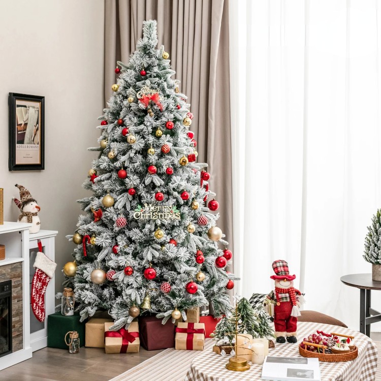 Sztuczna choinka ze śniegiem i oświetleniem LED 210 cm