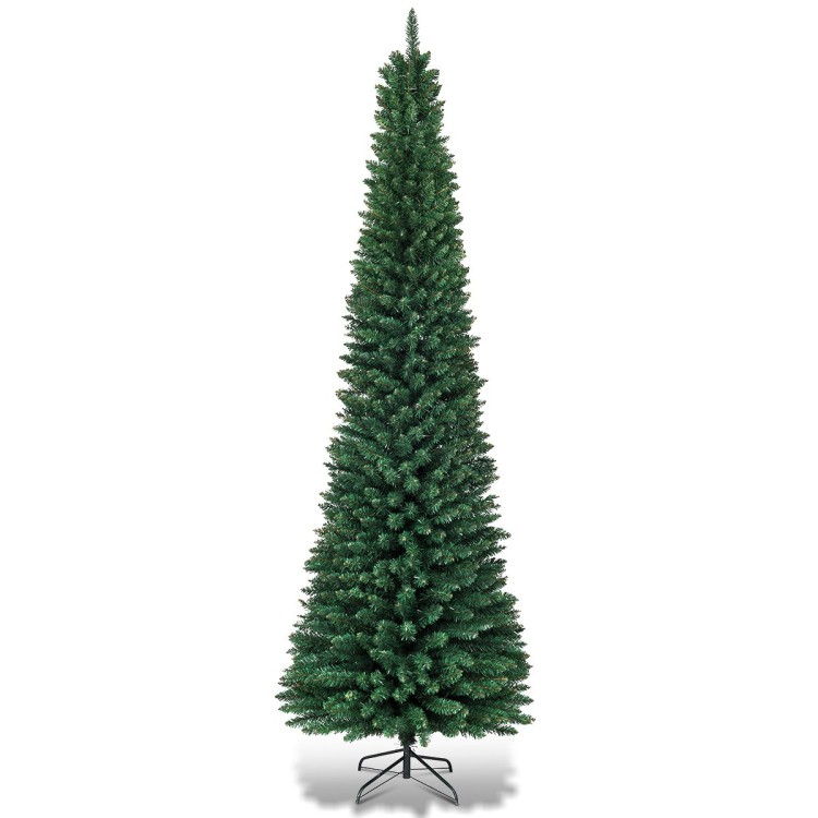 Sztuczna wąska choinka z metalowym stojakiem 270 cm