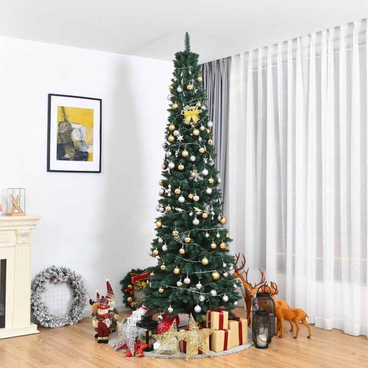Sztuczna wąska choinka z metalowym stojakiem 270 cm