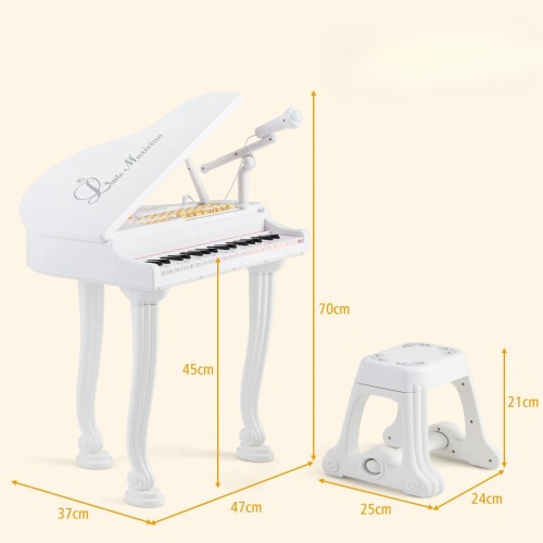 Dziecięcy keyboard pianino elektroniczne z taboretem 47 x 37 x 70 cm