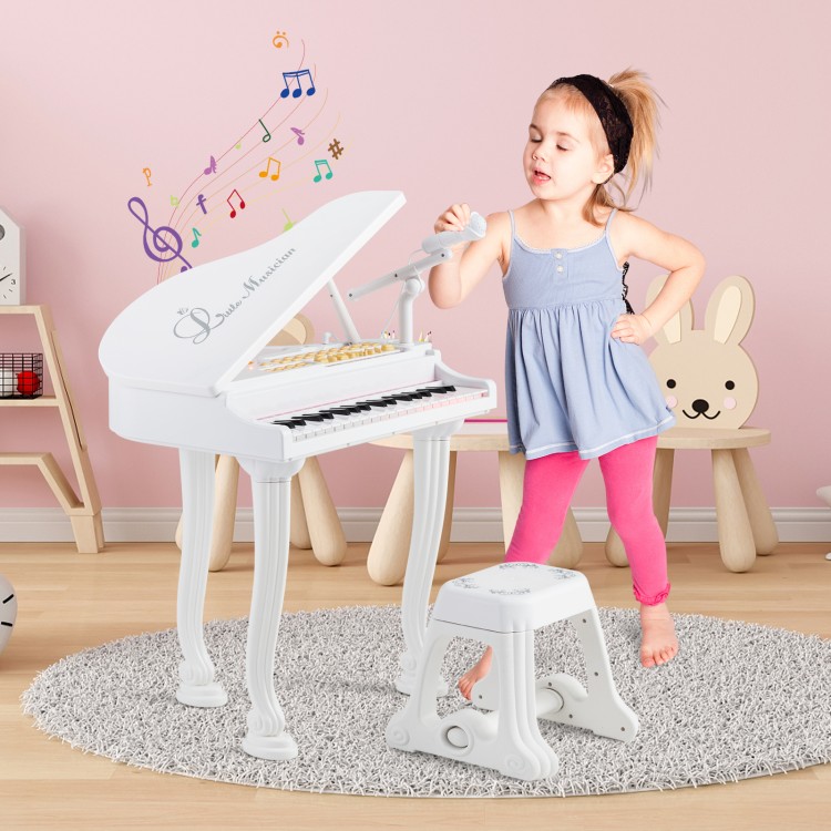 Dziecięcy keyboard pianino elektroniczne z taboretem 47 x 37 x 70 cm