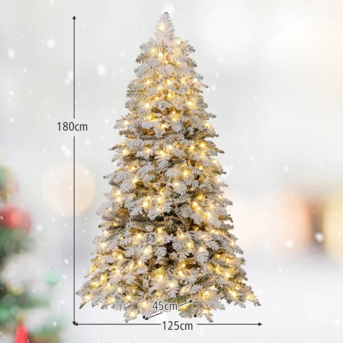 Sztuczna choinka z oświetleniem LED i śniegiem 180 cm