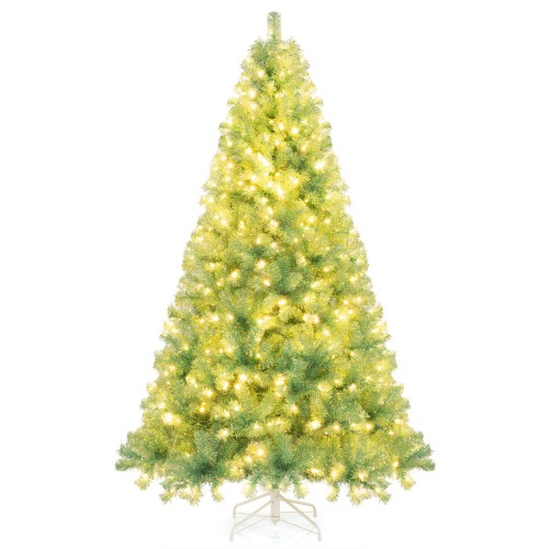Sztuczna choinka z lampkami LED 225 cm zielona