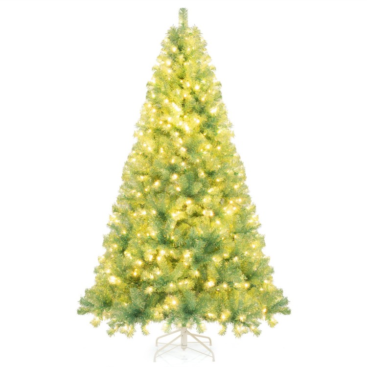 Sztuczna choinka z lampkami LED 225 cm zielona