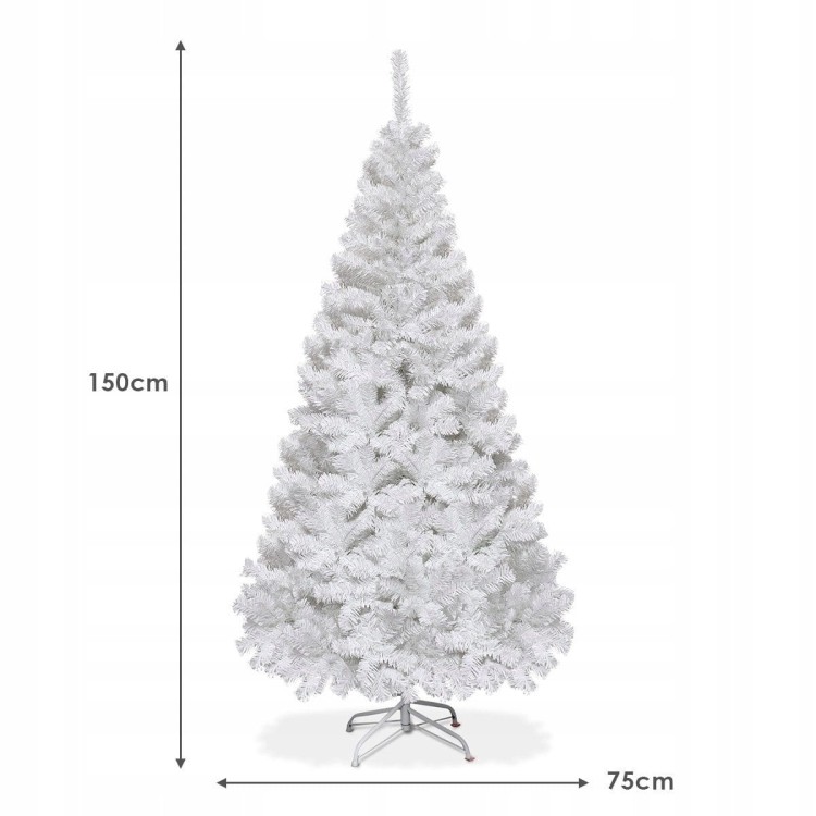 Sztuczna choinka biała ze stojakiem 150cm
