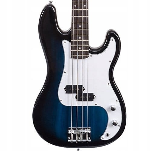 Gitara basowa elektryczna drewniana z futerałem