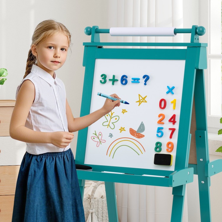 Dwustronna tablica edukacyjna z regulacją wysokości dla dzieci