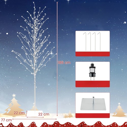 Sztuczne drzewko z oświetleniem LED 186 cm