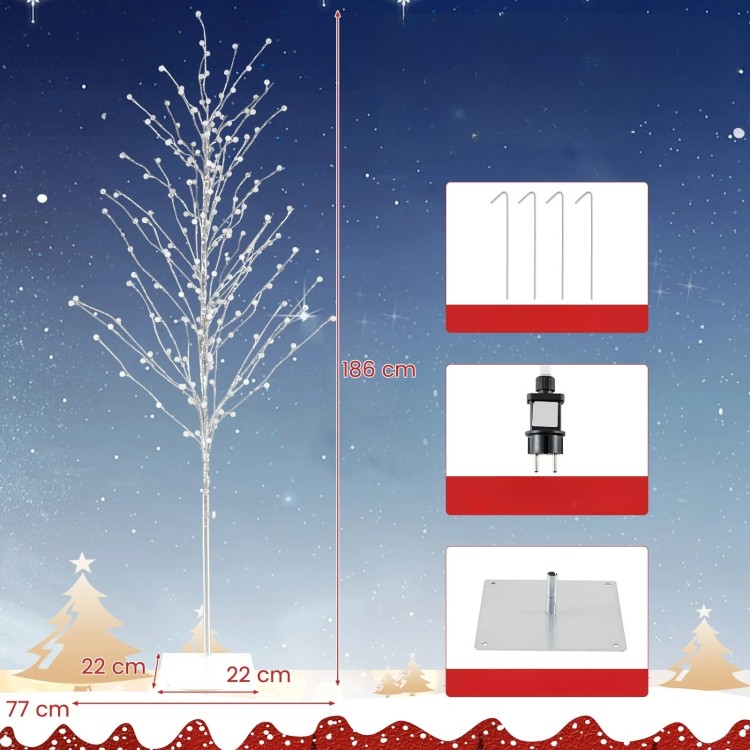 Sztuczne drzewko z oświetleniem LED 186 cm