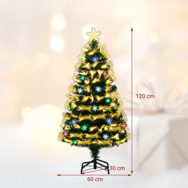 Sztuczna choinka z oświetleniem i gwiazdą 120 cm
