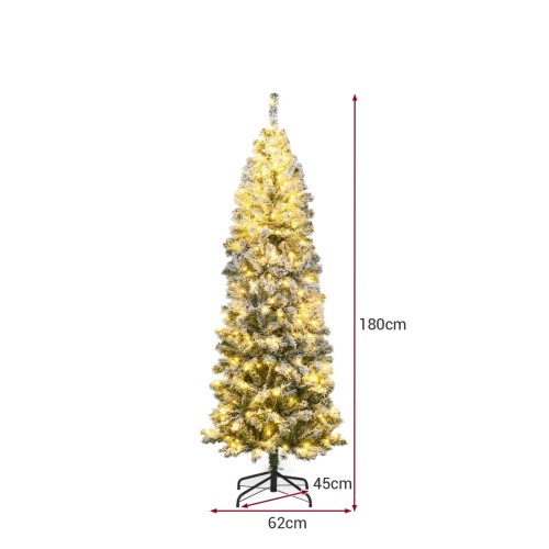 Wąska sztuczna choinka z oświetleniem 180 cm