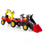 Koparka dla dzieci z odłączaną przyczepą czerwona