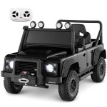 Samochód elektryczny dla dzieci Land Rover Defender czarny