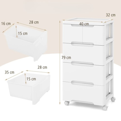 Komoda z 5 szufladami na dokumenty biała