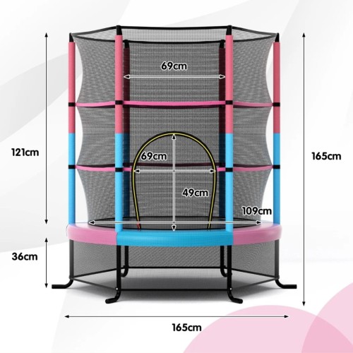 Trampolina ogrodowa z siatką zabezpieczającą Ø165 cm